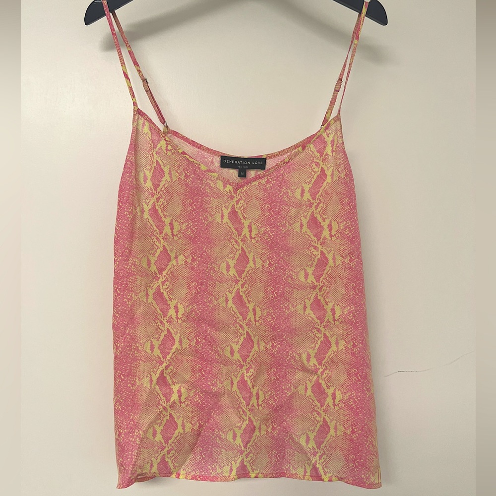 Generation Love juliana pink and lemon yellow tank top cami Size M mint Cond